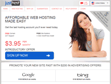 Tablet Screenshot of justhost.com